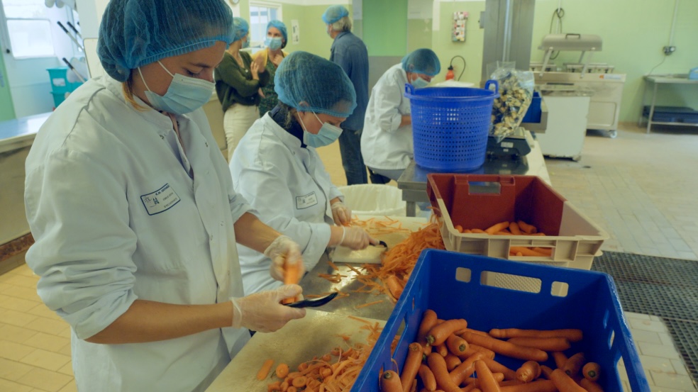 découpe des légumes pour la restauration collective